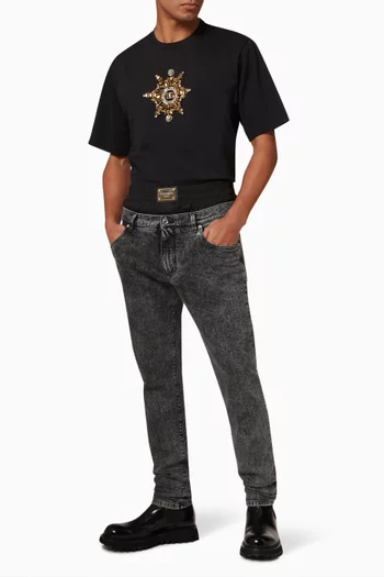 Slim-fit Jeans with Boxers in Stretch Denim     