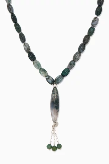 Scalloped Worry Beads in Moss Agate 