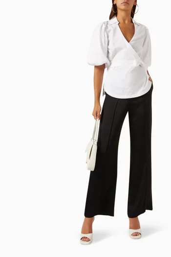 Waverly Balloon-sleeve Top in Cotton-poplin