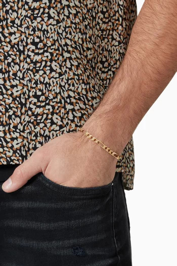 Figaro Chain Bracelet in 14kt Gold Vermeil, 5mm    