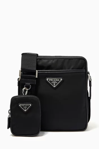 Triangle Logo Shoulder Bag in Re-nylon  