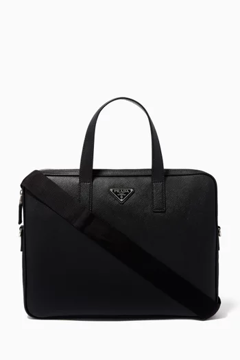 Briefcase in Saffiano Leather 