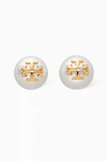 Pearl Stud Earrings in 18kt Gold Plating 