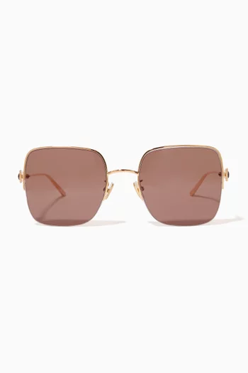 Serpent Bohème Square Sunglasses in Metal 