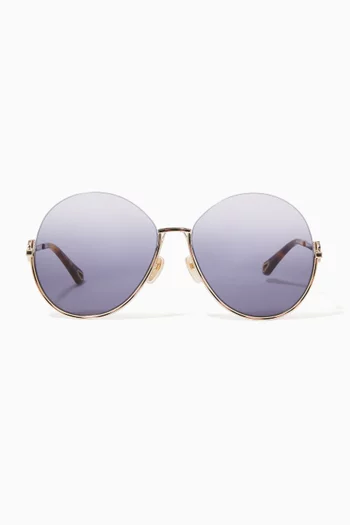 Round Sunglasses in Metal 