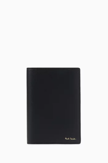Signature Stripe Passport Cover in Leather