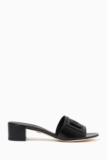 حذاء بيانكا مفتوح جلد عجل بشعار حرفي DG بتصميم ميلينيالز