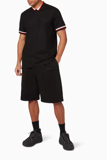 Logo Print Shorts in Loop-back Stretch Cotton  