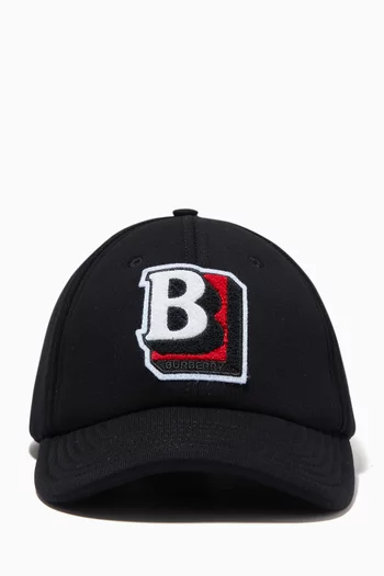 Letter Graphic Baseball Cap in Loop-back Cotton      