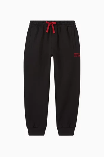 Logo Embroidered Sweatpants in Cotton Jersey    