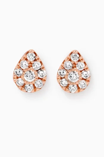Magic Touch Pear Diamond Earrings in 18kt Rose Gold  