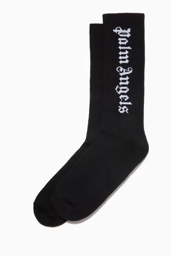 Vertical Logo Socks in Cotton 