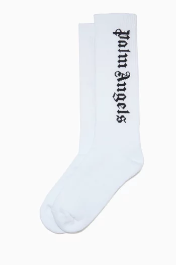 Vertical Logo Socks in Cotton 