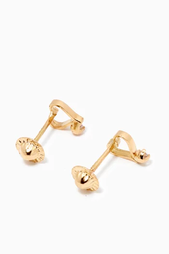 Heart Diamond Stud Earrings in 18kt Yellow Gold          