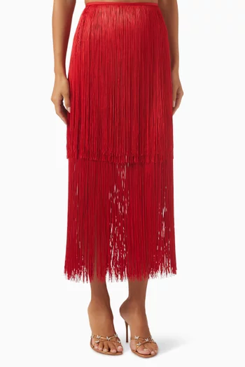 Sol Fringe Skirt in Viscose