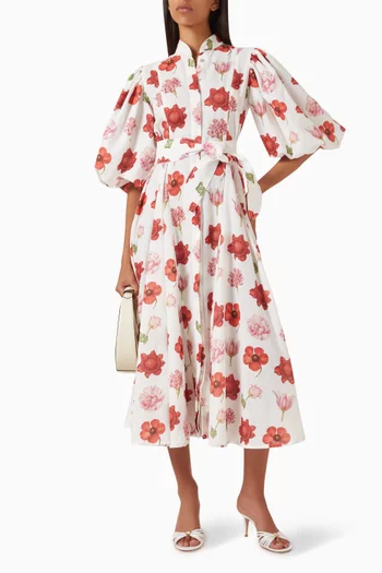 Bromelia Midi Dress in Linen