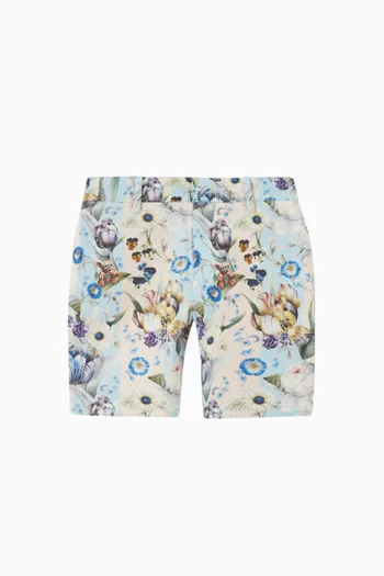 Royston Floral Pattern Shorts in Cotton 