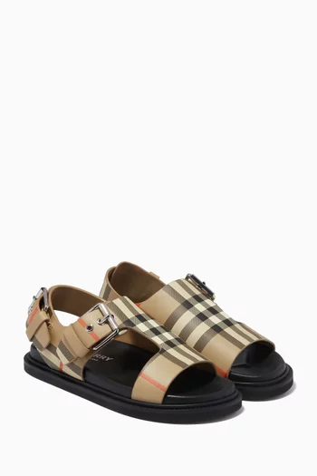 Vintage Check Sandals in Leather
