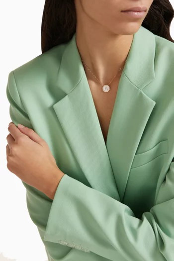 Harf Turath Letter 'A' Diamond Necklace in 18kt Rose Gold