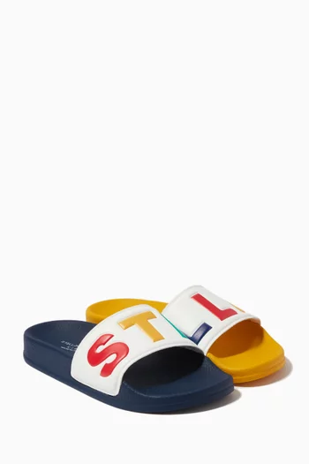 Logo Slides in Rubber