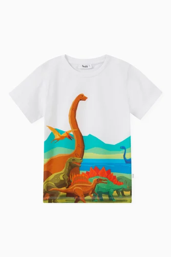 Dino Print T-shirt in Cotton Jersey