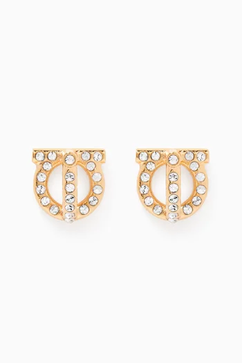 Giancini 3D Earrings with Crystals in Brass  