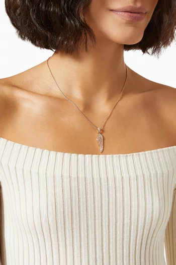 Wings Classic Small Pendant Necklace in 18kt Rose Gold       