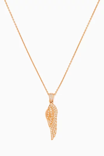 Wings Classic Small Pendant Necklace in 18kt Rose Gold       