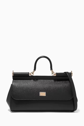 Sicily Long Medium Top Handle Bag in Leather