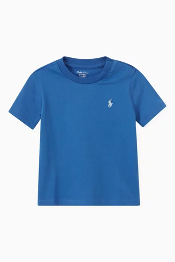 Polo Logo Embroidered T-shirt in Cotton Jersey  