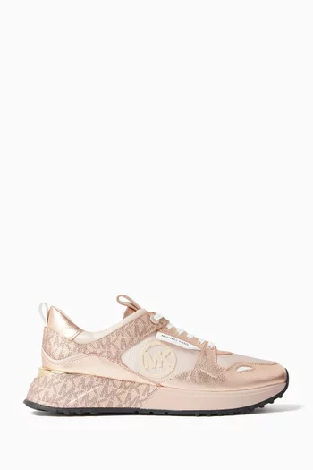 Theo Logo Platform Sneakers in Leather