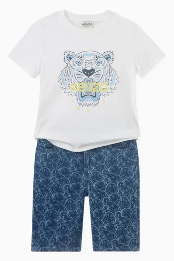 تي شيرت قطن بنقشة نمر