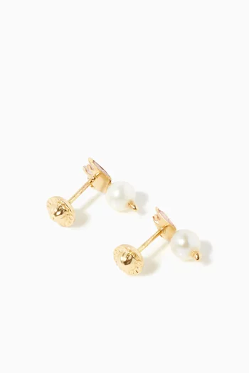 My Princess Pearl Earrings in 18kt Yellow Gold           