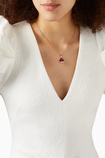 Divas' Dream Diamond Necklace in 18kt Rose Gold & Carnelian  