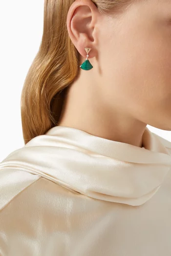 Diva's Dreams Diamond & Malachite Earrings in 18kt Rose Gold