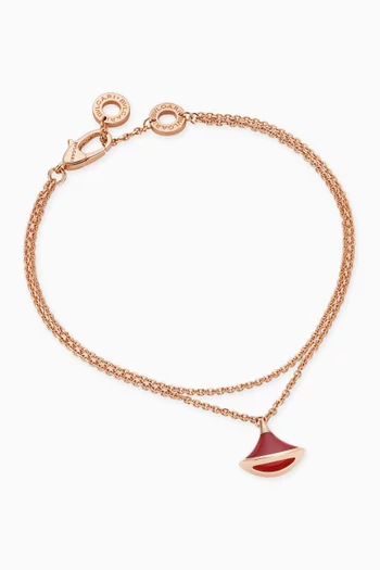 Divas' Dream Diamond Bracelet in 18kt Rose Gold & Carnelian   