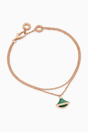 سوار ديفاز دريم مرصع بماس وملاكيت ذهب وردي عيار 18