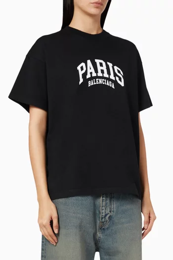 Paris Medium Fit T-shirt in Cotton Jersey  