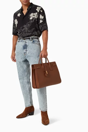 Large Thin Sac De Jour in Grained Leather   