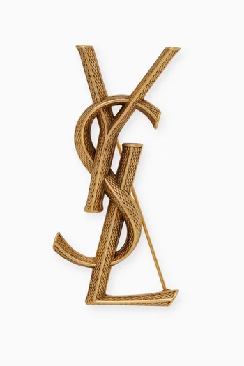 Opyum YSL Broche in Snake-textured Brass