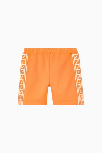 Side Logo Band Shorts in Cotton Blend
