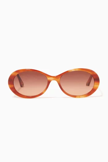 نظارة شمسية بتصميم بيضاوي أسيتات حيوي