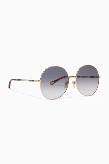 Round Sunglasses in Metal  
