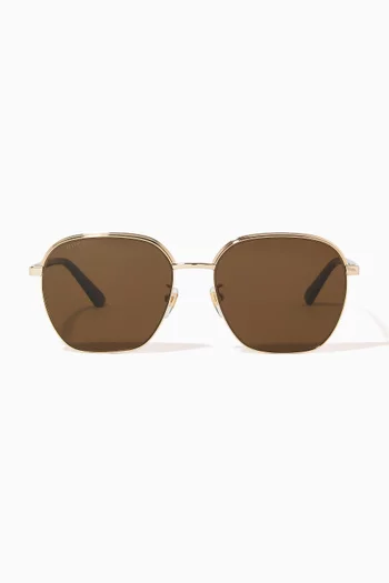 Square Frame Sunglasses in Metal     