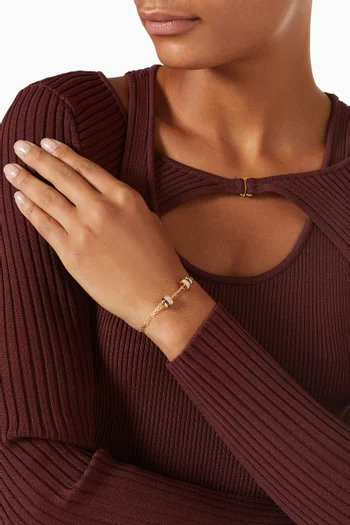 Quatre Classique 2 Motif Diamond Bracelet in 18kt Yellow Gold  