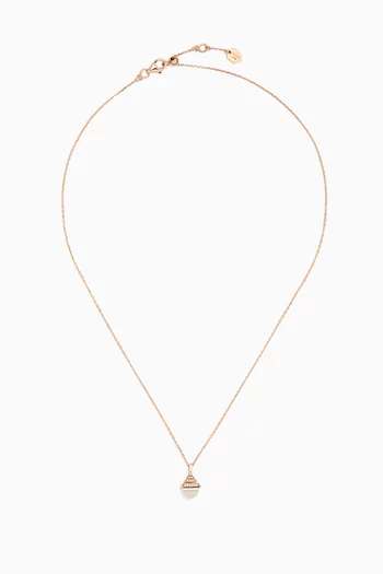 Cleo Mini Rev Diamond & Moonstone Necklace in 18kt Rose Gold