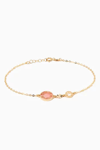 Amelia Roma Mother of Pearl Bracelet in 18kt Yellow Gold 