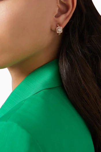 Quwa Square Diamond Earring in 18kt Rose Gold         