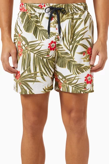 All-over Signature Logo Swim Shorts in Recycled Polyester 