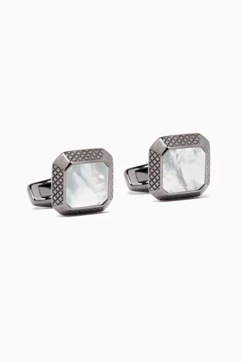 Octo Cufflinks in Rhodium-plated Sterling Silver  